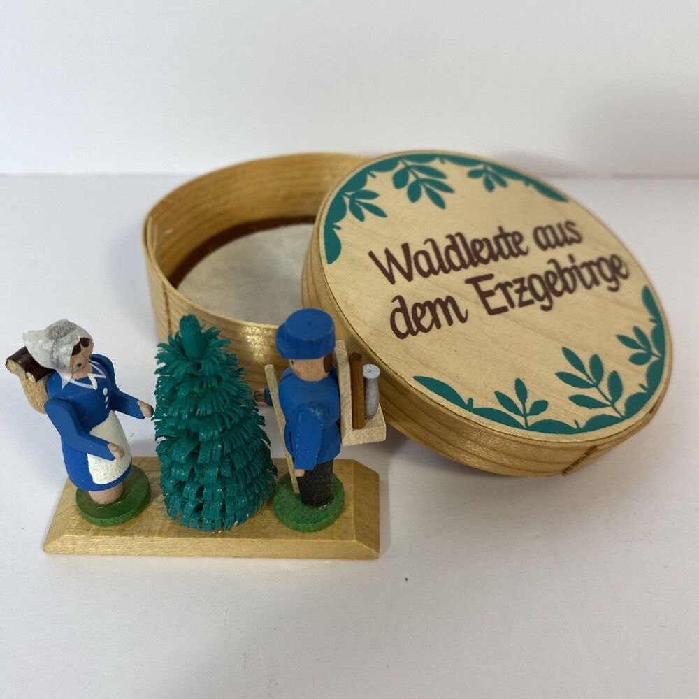 Vintage Erzgebirge Waldleute Wood Figurine East Germany GDR DDR Original Box